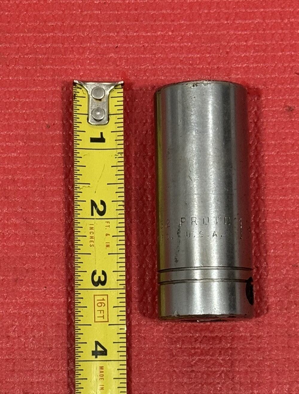 Vintage PROTO Tools 5332, SAE 1/2" Drive 1" Well Deep Socket 12PT Made in USA